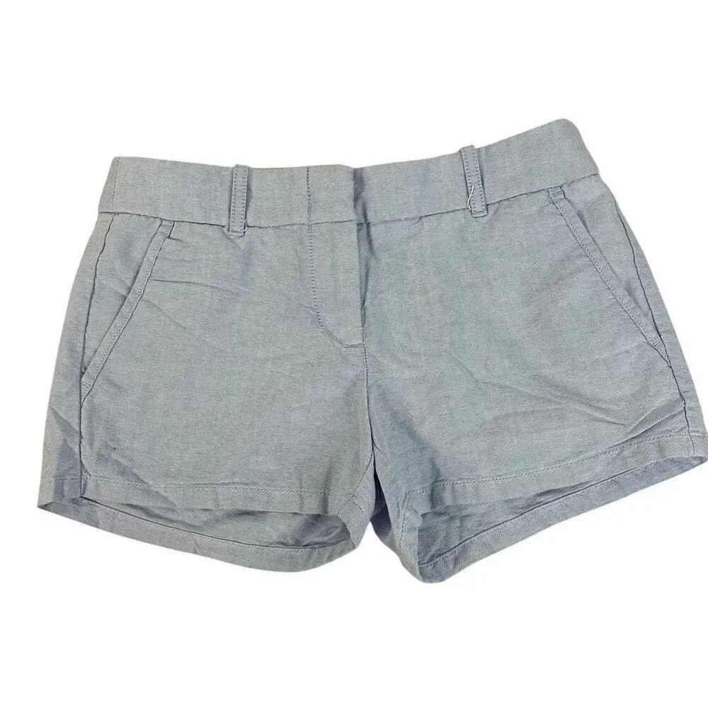 J. Crew Cotton Oxford Blue Shorts size 00